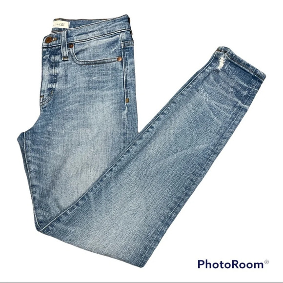 Madewell 9" High-Rise Skinny Jeans: Destructed-Hem Edition J0513 - Picture 8 of 16